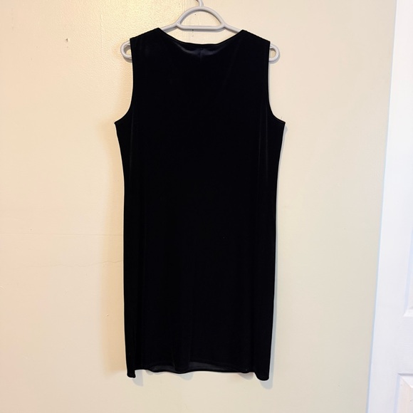 Impressions Black Mini Dress with Silver Floral Design - Picture 2 of 3